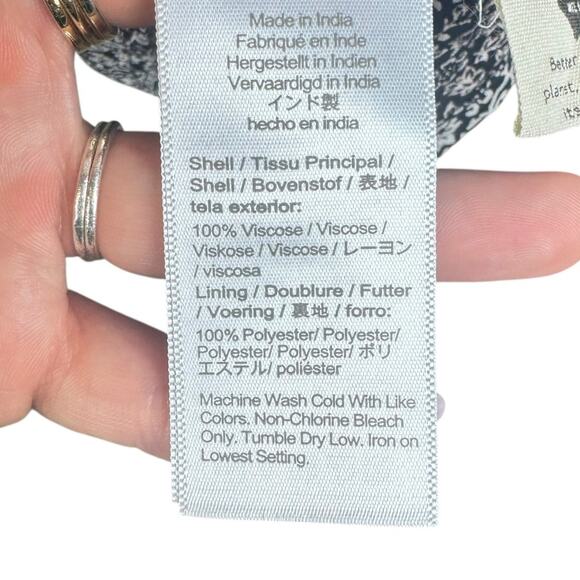 Madewell 6 Challis Button Wrap Mini Black Puff Short Sleeve Floral A-Line Dress - Picture 13 of 13